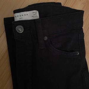 Topshop jamie black distress jeggings